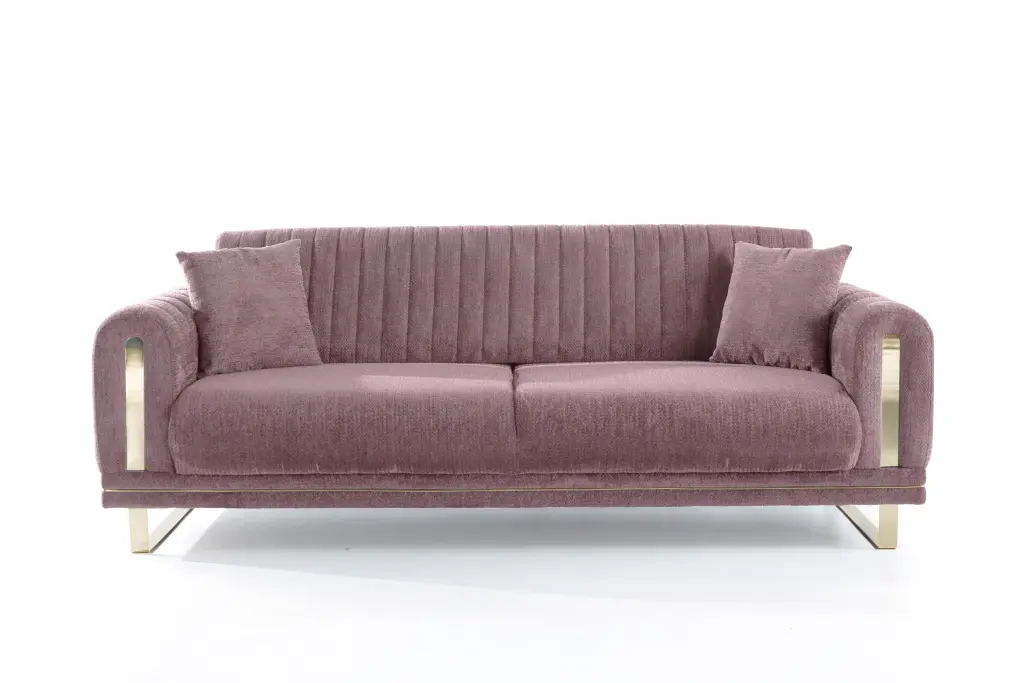 NEPAL – Canapé convertible 3 places – Violet / PURPLE – L223 × P92 × H85 cm