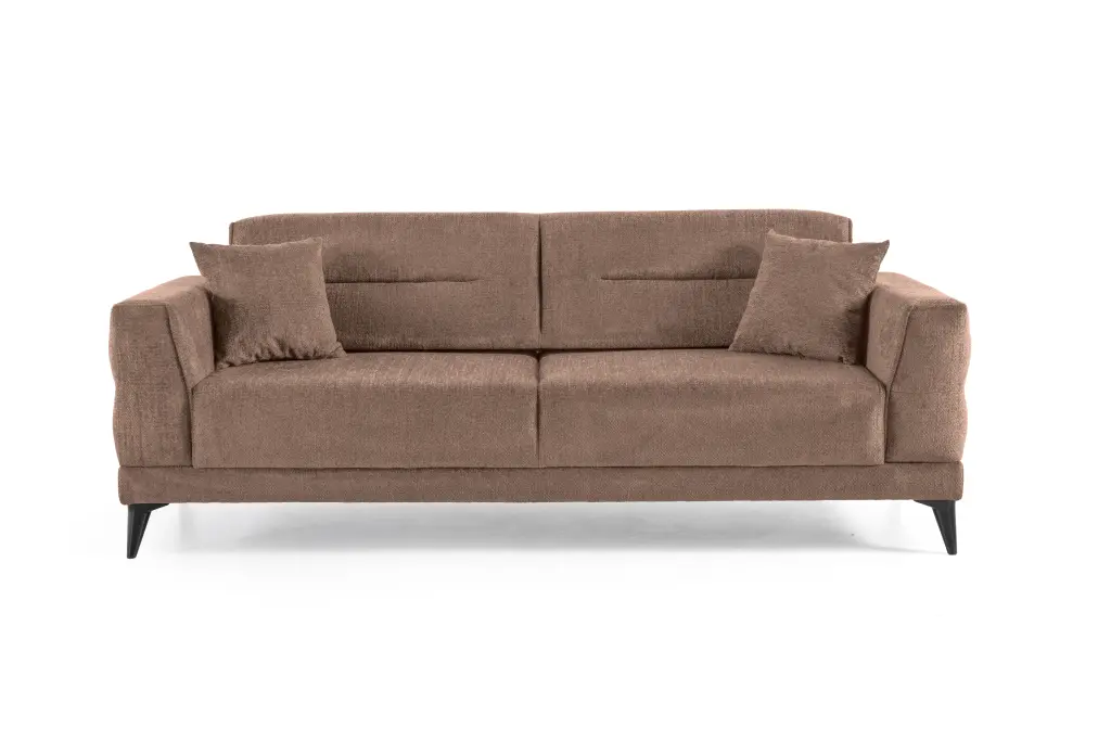 TERRA – Canapé convertible 3 places – Cappuccino / CAPPUCCINO – L226 × P92 × H86 cm
