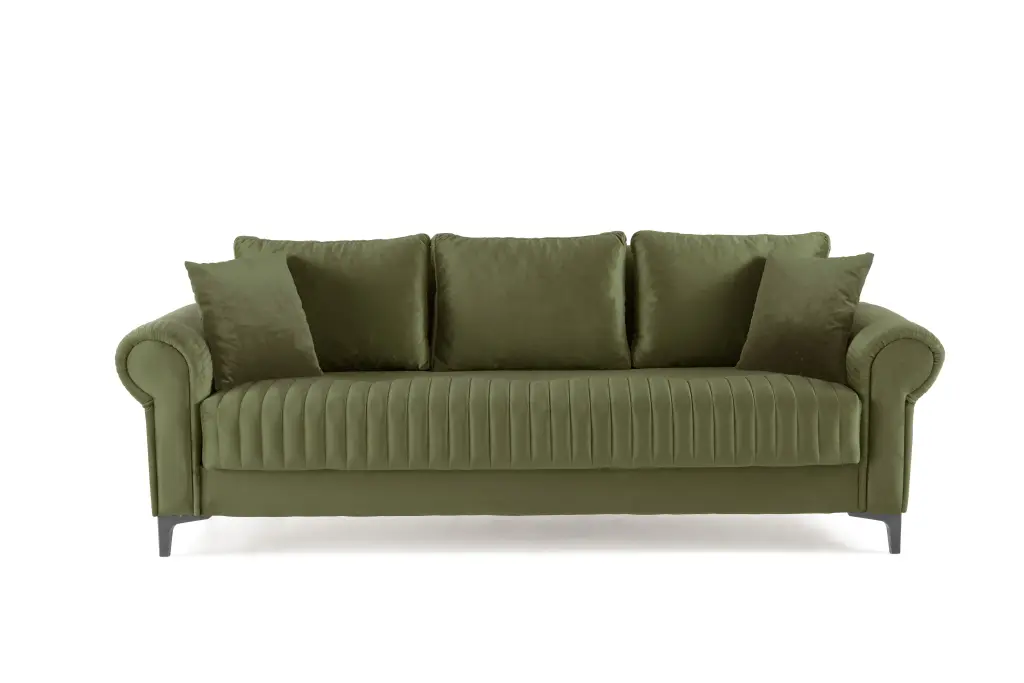 MONZA – Canapé convertible 3 places – Vert / GREEN – L232 × P98 × H84 cm