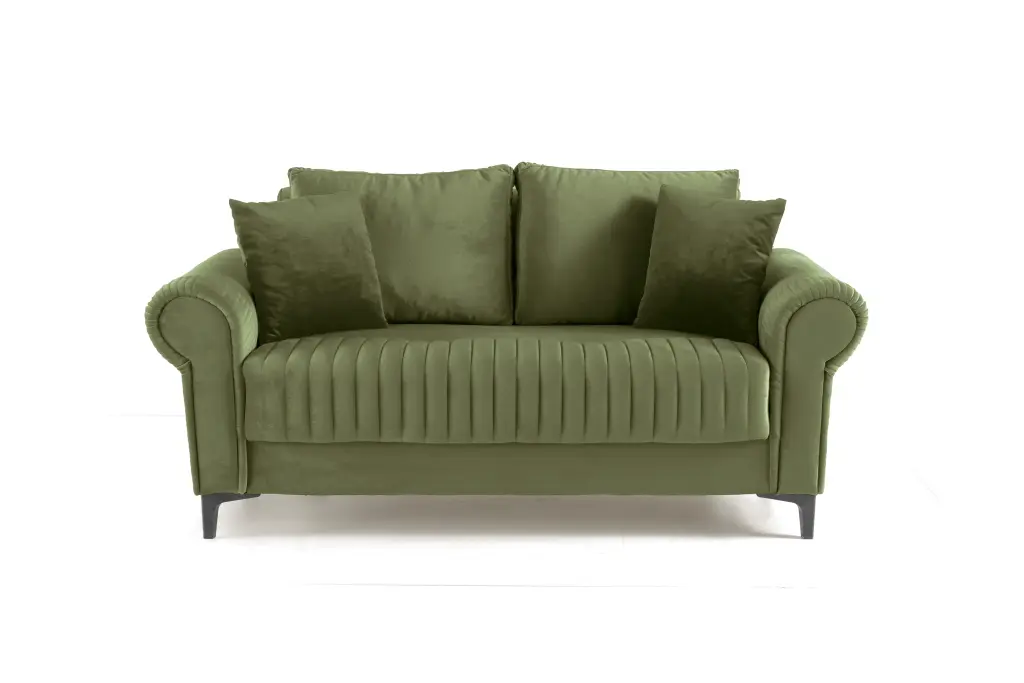 MONZA – Canapé convertible 2 places – Vert / GREEN – L178 × P98 × H84 cm