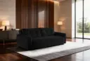 ROMA – Canapé convertible 3 places – Noir / BLACK – L235 × P100 × H88 cm