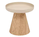Table HERCYNA argile structure en métal et plateau MDF Diamètre 40 x H41.8 cm 