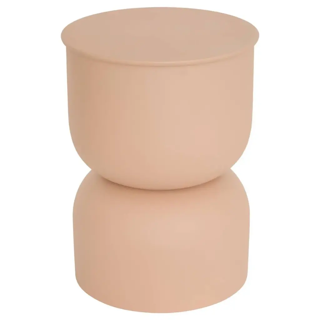 Table café TOTEM PALOMBEA beige acier Diamètre 31 x H 41.8 cm 