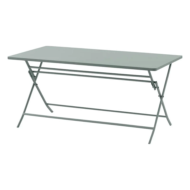 Table GREENSBORO rectangulaire 6 places Vert Olive en Acier traité époxy antirouille renforecé L 150 X l 80 X H 71 cm 