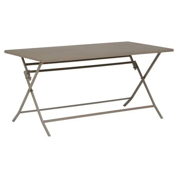 Table GREENSBORO rectangulaire 6 places Café Acier traité epoxy antirouille renforcé L 150 x l 80 x H 71 cm 