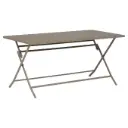 Table GREENSBORO rectangulaire 6 places Café Acier traité epoxy antirouille renforcé L 150 x l 80 x H 71 cm 