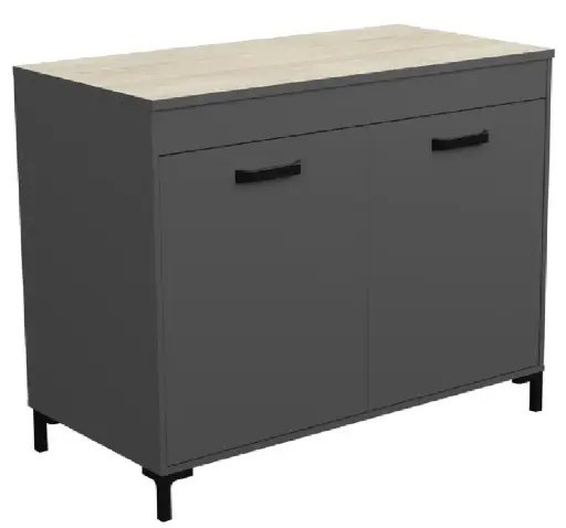 [0430BA2P] MOOVE MEUBLE BAS CUISINE 2PO L.118,4 H.95,2 P.60 cm (EN 2 COLIS : 0430B21Z+0430B22Z)