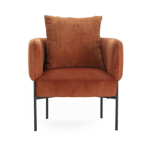 [17814] 17814 FAUTEUIL ARUNI TISSU BRIQUE 78X75X48/73