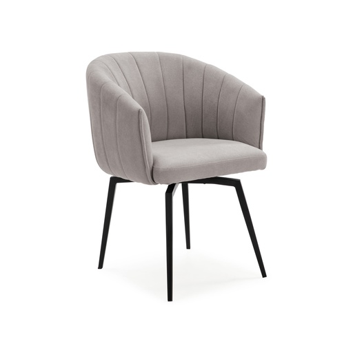 [17240] 17240 FAUTEUIL PIVOTANT ENKA TISSU TAUPE 61X60X49/68/81