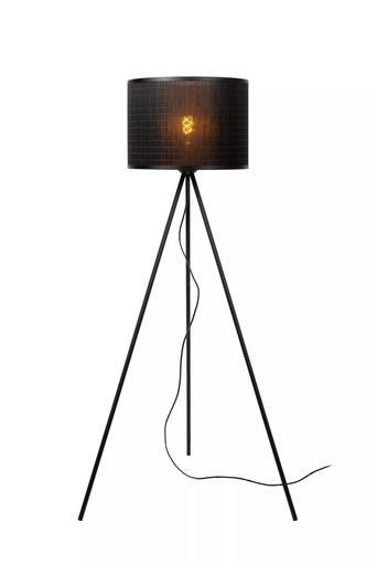 [21729/81/30] TAGALOG - Lampadaire en Bambou et Metal - Ø 55 cm - 1xE27 - Noir - Dimensions L x l x h : 55 cm x 55 cm x 142 cm
