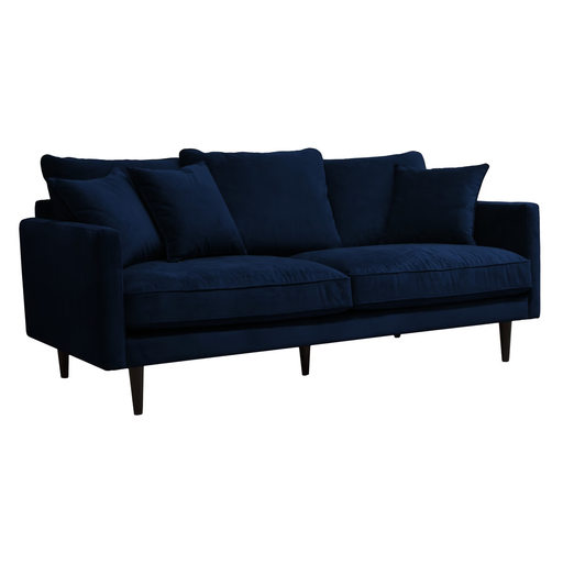 [184935D] Candice canapé 3 places velours bleu pine