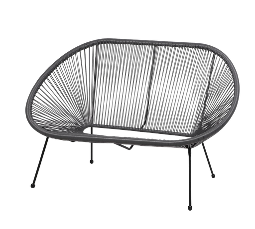 [224803] Le "Cabana" Sofa 2places résine Gris Anthracite 4 pieds 137 x 92 x 85cm - Jardin