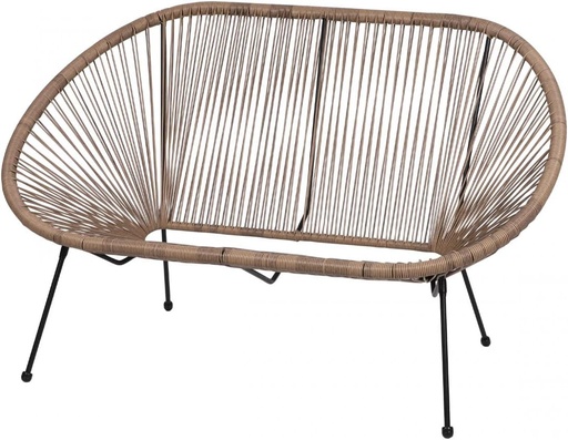 [224804] Le "Cabana" Sofa 2places résine Taupe 4 pieds 137 x 92 x 85cm - Jardin