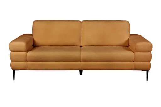 [MB2412/3PL/T06-MARRON] Canapé CANAELA 3 places tissu – Couleur -T06 - marron - MB2412/3PL -  Dim :  209 x 105 x 84 cm