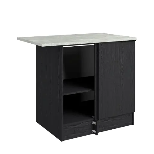 [0432BANG] MEUBLE D'ANGLE 100CM ANNA 100 cm (porte + poussoir) (Cabezón Oak / White Stone)