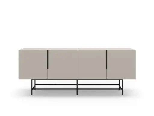[18369] Buffet ELDIA 4 portes 200 cm – crème – Dim : 200 × 40 × 80