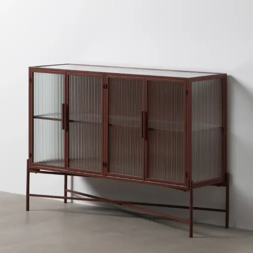 [611358] Bahut Métal & Cristal raffiné – Dim : 120x35x85 cm