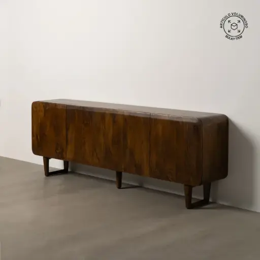 [612857] Bahut Manguière Élégance en Bois de Manguier – 4portes – Dim : 234x44x86cm 