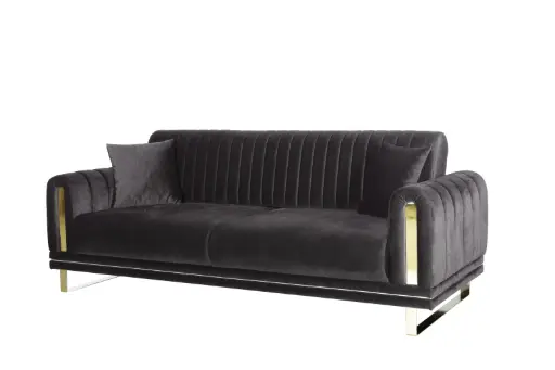 [NEPAL-3PL-MAYA GREY] Canapé NEPAL 3 places – tissu Maya Gris (L:223 / P:92 / H:85 cm)