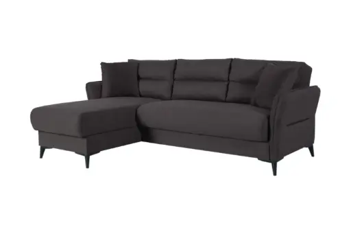 [OTTO-ANGLE-KETEN CHOCOLAT] Canapé OTTO d’angle avec coffre – tissu Keten Chocolat (L:222 / P:160 / H:93 cm)