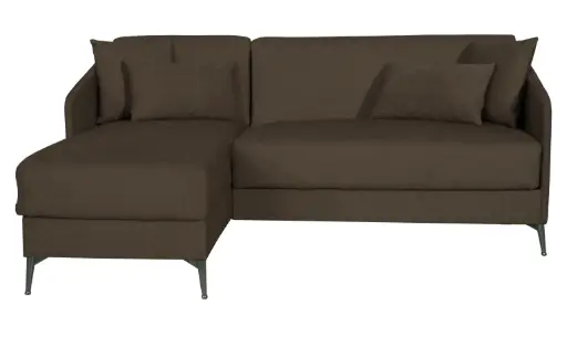 [LIZA-ANGLE-MABEL BROWN] Canapé LIZA d’angle avec coffre – tissu Mabel Marron (L:200 / P:150 / H:87 cm)