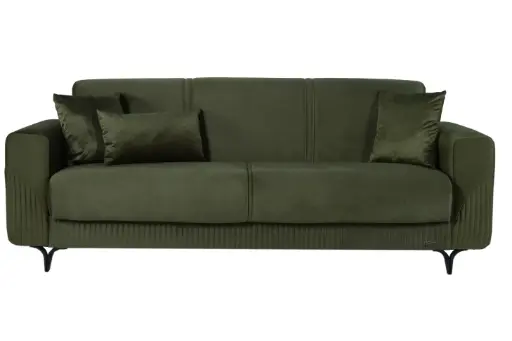 [HARIS-3PL-MAYA SAGE] Canapé HARIS convertible 3 places – tissu Maya Vert Sauge (L:225 / P:85 / H:87 cm)