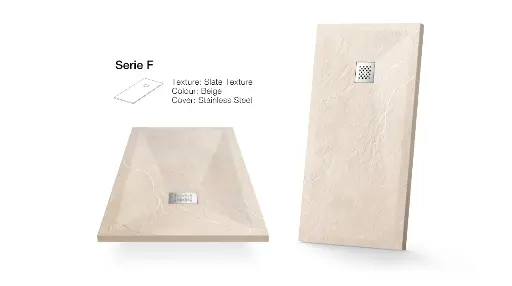 [DY-T099FC] Receveur AURÉA Crème Sable complet – carré – 900 x 900 x 25 mm – Résine minérale