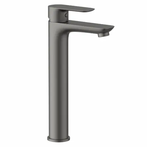 [1116366-D01-A1] Mitigeur lavabo haut – Gris pistolet – Design vertical – Laiton massif