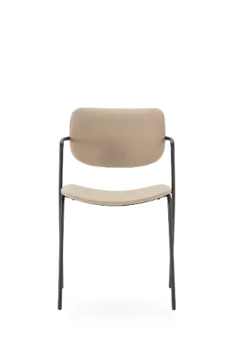 [18173] CHAISE MAIKA Taupe – Pieds métal – Dim. L45 x P55 x H85 cm