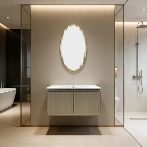 [BV-1(11)] SOFT BEIGE Meuble salle de bain 1000x500x450mm MDF