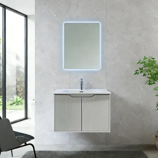 [BV-1(23)]  L’Odyssée Blanche Meuble salle de bain 600x460x500mm MDF en 2 colis