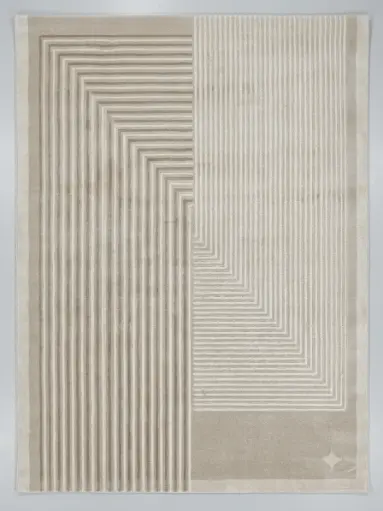 [20-KD022] Sable Ivoire - tapis couleur beige clair, chaud et élégant en dimension 200*290