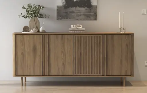 [19009] Buffet Salma 4 portes, chêne UD — 180 × 40 × 80 cm