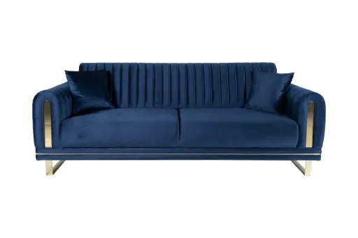 [NEPAL 3STR DEREN 966 NAVY BLUE] NEPAL – Canapé convertible 3 places – Bleu marine / NAVY BLUE – L223 × P92 × H85 cm