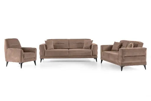 [TERRA 3STR ENTEL ARENA 07 CAPPUCCINO] TERRA – Canapé convertible 3 places – Cappuccino / CAPPUCCINO – L226 × P92 × H86 cm