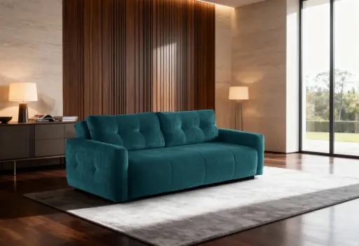 [ROMA 3STR DEREN 145 DARK GREEN] ROMA – Canapé convertible 3 places – Vert foncé / DARK GREEN – L235 × P100 × H88 cm