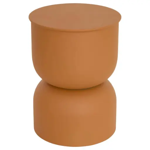 [213058B] Table café TOTEM PALOMBA ocre acier Diamètre 31x H 41.8 cm 