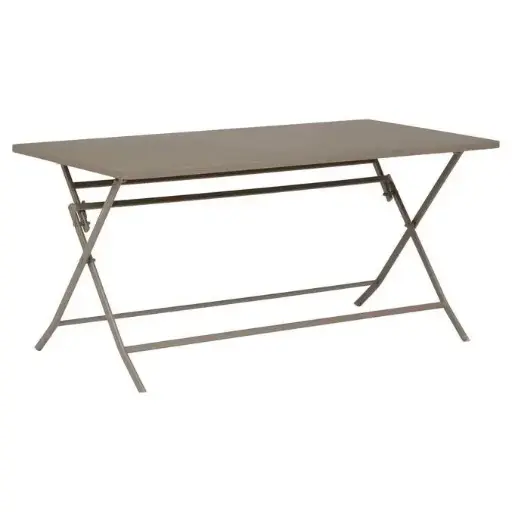 [210524] Table GREENSBORO rectangulaire 6 places Café Acier traité epoxy antirouille renforcé L 150 x l 80 x H 71 cm 