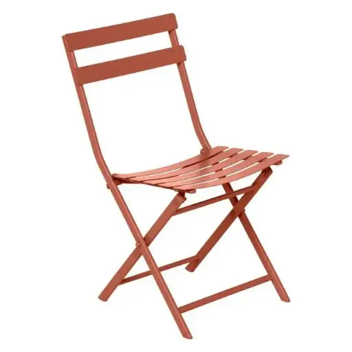 [187020] Chaise GEENSBORO coloris ambre acier en époxy antirouille renfocé L 51 x P 42 x H 81 cm 