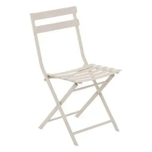[187021] Chaise GEENSBORO coloris argile acier en époxy antirouille renfocé L 51 x P 42 x H 81 cm 